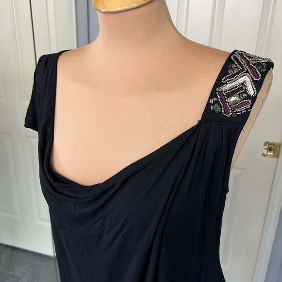 Lot of 2 Plus Size Y2K Beaded Tops Black & Blue Dressy Cruise Date Night - Picture 3 of 13